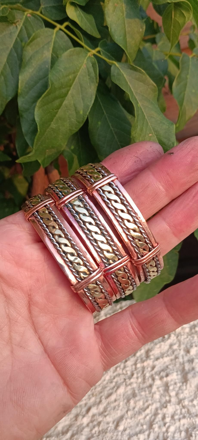 Bracelet ethnique 3 métaux 