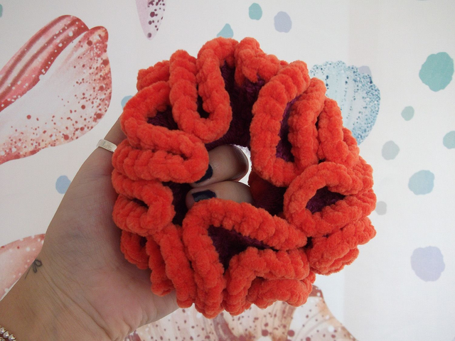 Plum and Orange Scrunchie