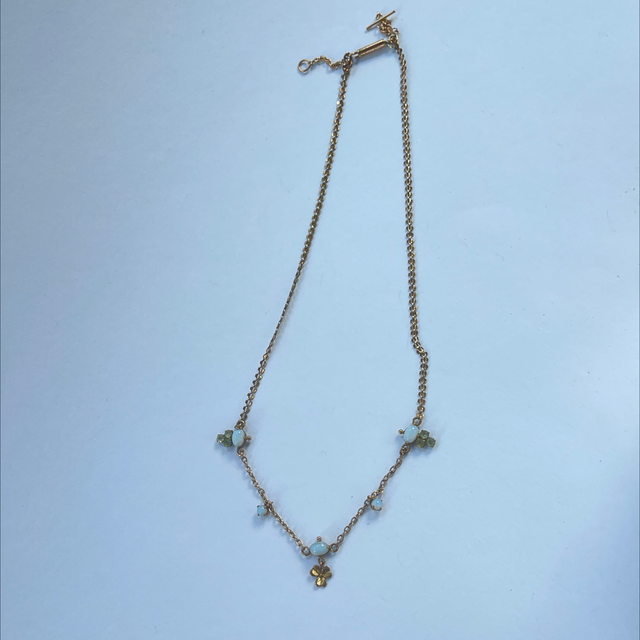 Jugendstil Collier mit 5 Mondsteinen Doublégold