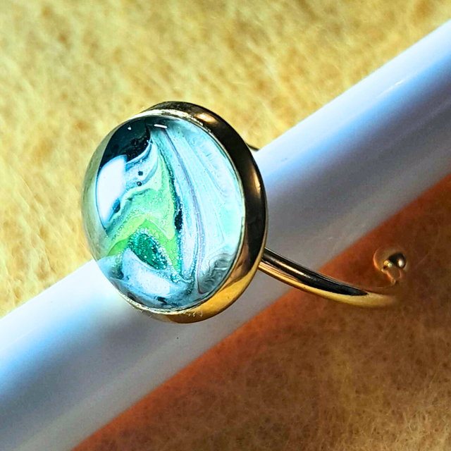 CHARTREUSE FLOW - Bague ajustable - Métal doré