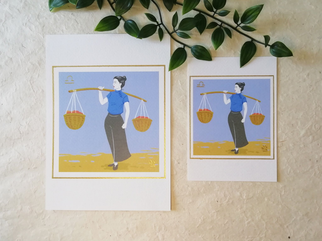 Carte Signe Zodiaque A5 et A6 - Balance