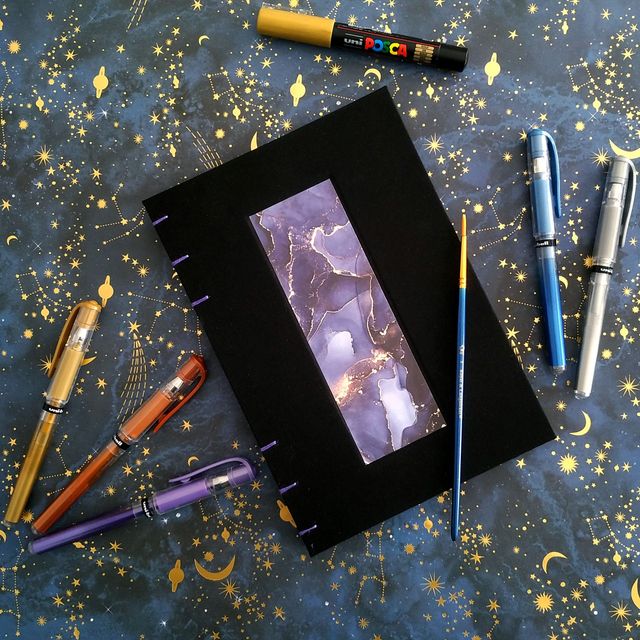 Carnet d'artiste A5 PAGES NOIRES multitechnique