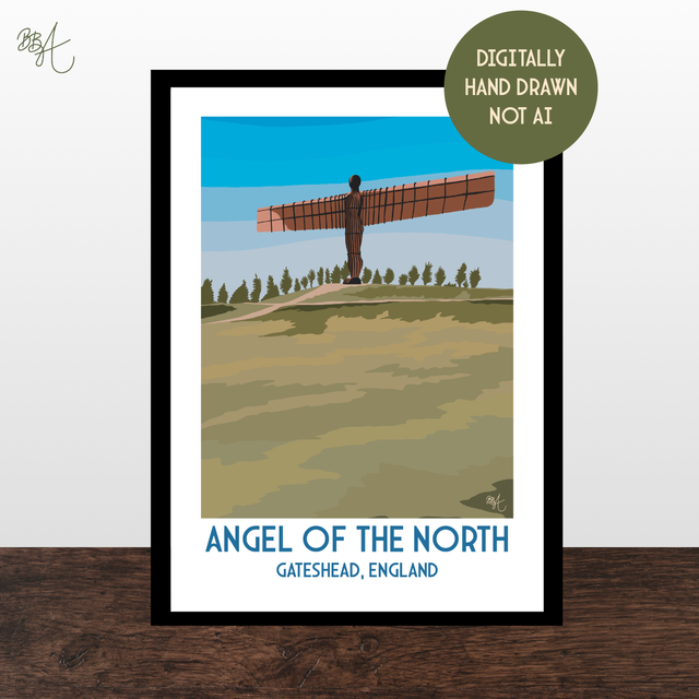 Angel of The North, Travel Poster Print – Vintage Style Wall Art