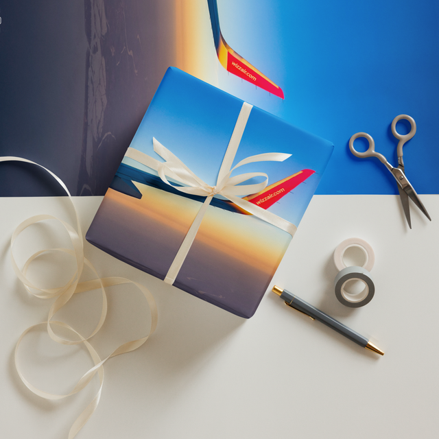 Carta regalo sunrise airplane fly