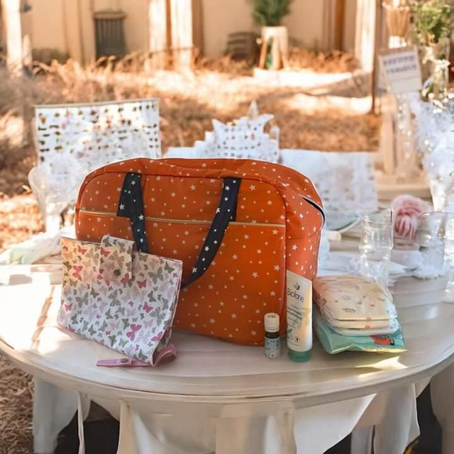 Sac à langer étoiles orange