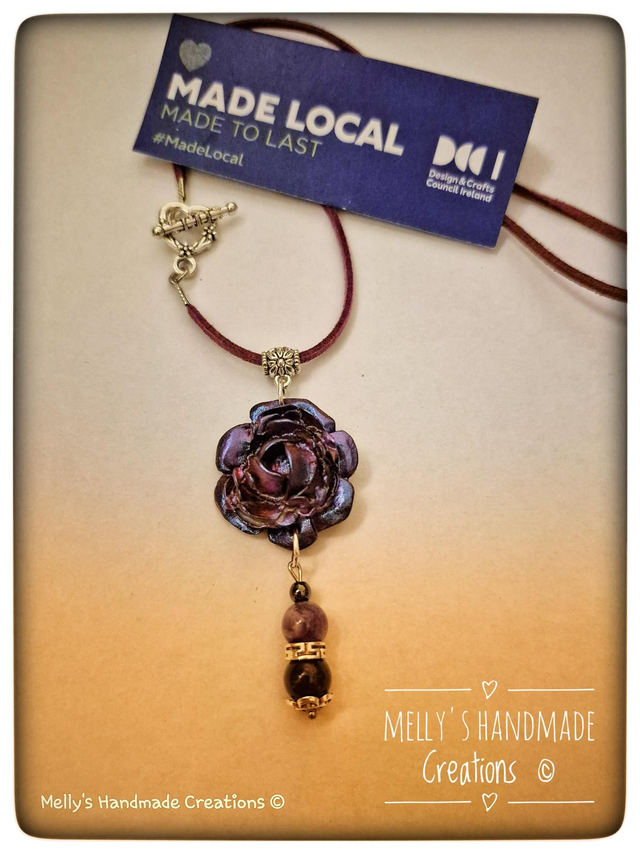 Rose and Gemstone Pendant