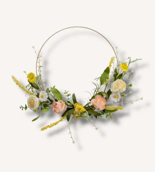 Yellow Mix Golden Hoop Wreath