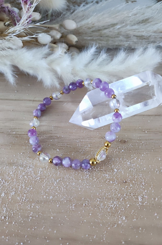 Bracelet "Anxiété" Lépidolite violette