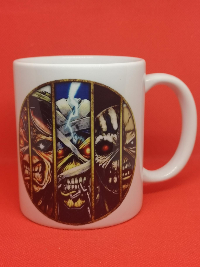 Custom Unofficial Printed Iron Maiden Eddie Multi Face Design Mug