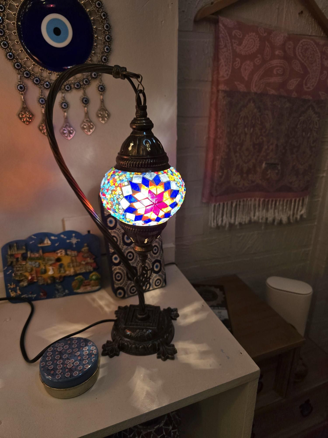 Small Mosaic Swanneck Table Lamp