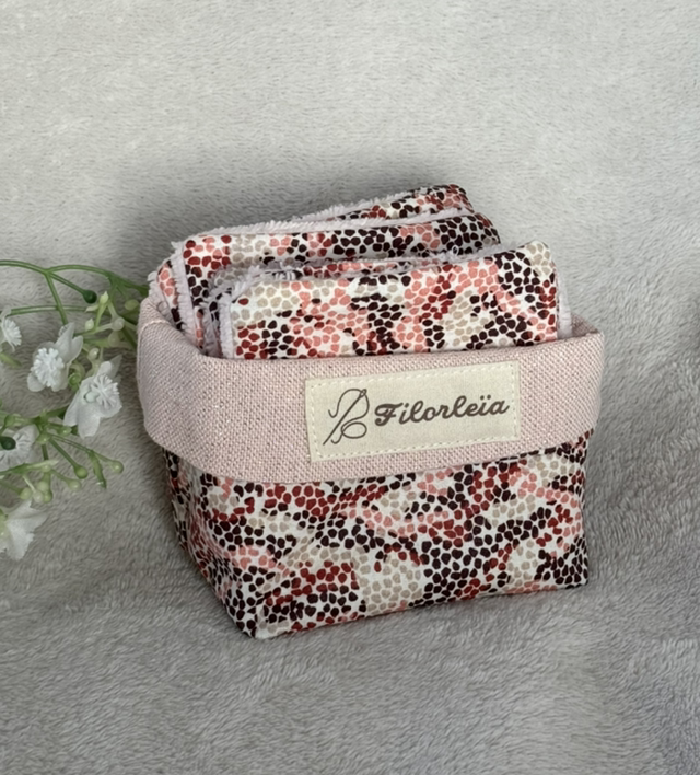 7 Lingettes réutilisables + panière