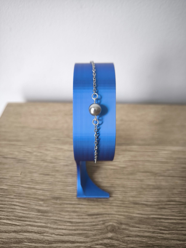 Bracelet Perle de Majorque Argentée – Bijou Femme en Acier Inoxydable
