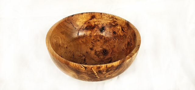 MA51 Medium Bowl in Spalted and Burred Cherry by Meyrick Ames, 25x12cm Wood
