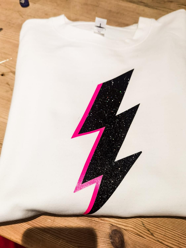 Lightning Bolt Two Tone Sweatshirt | Tambas Prints  