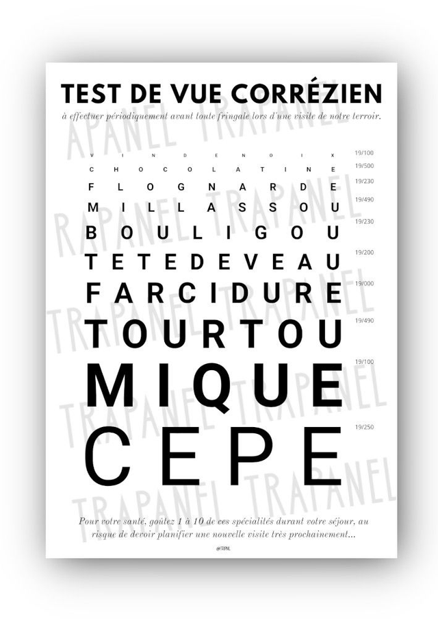 CARTE POSTALE TEST DE VUE