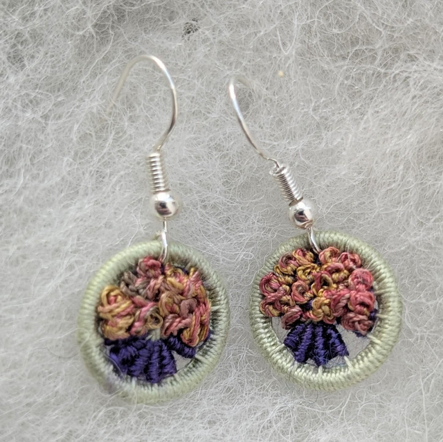 12mm Dorset Button Autumn Tree Earrings 