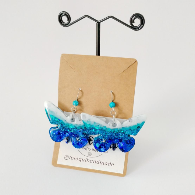 Pendientes Efecto Océano Mariposa
