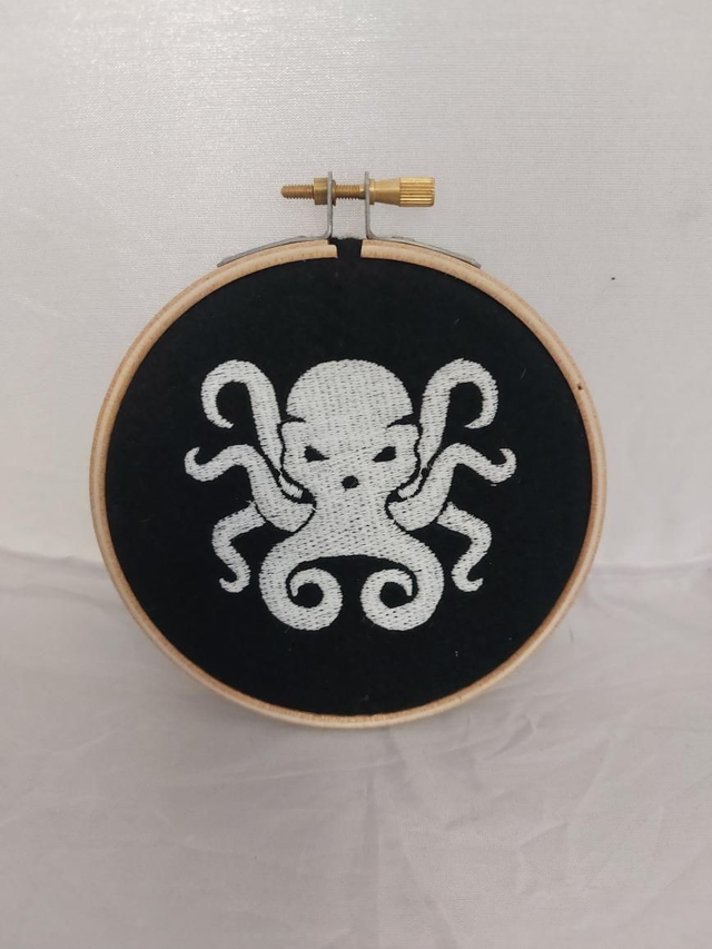 Kraken embroidered frame 