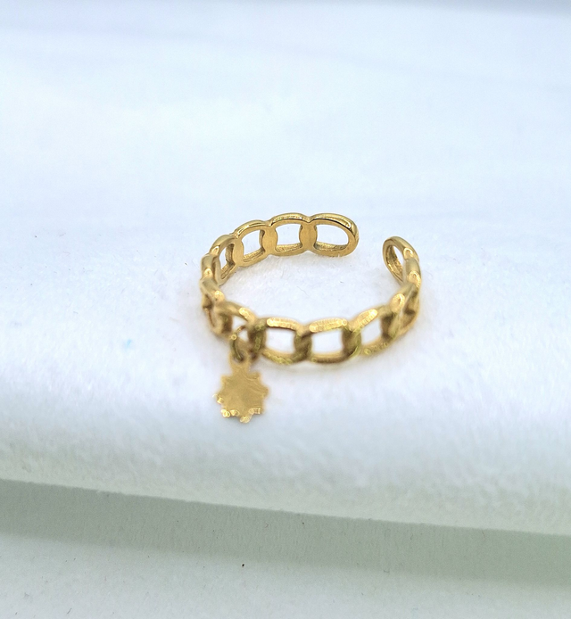 Brooklyn- Bague anneau maillon et charm étoile