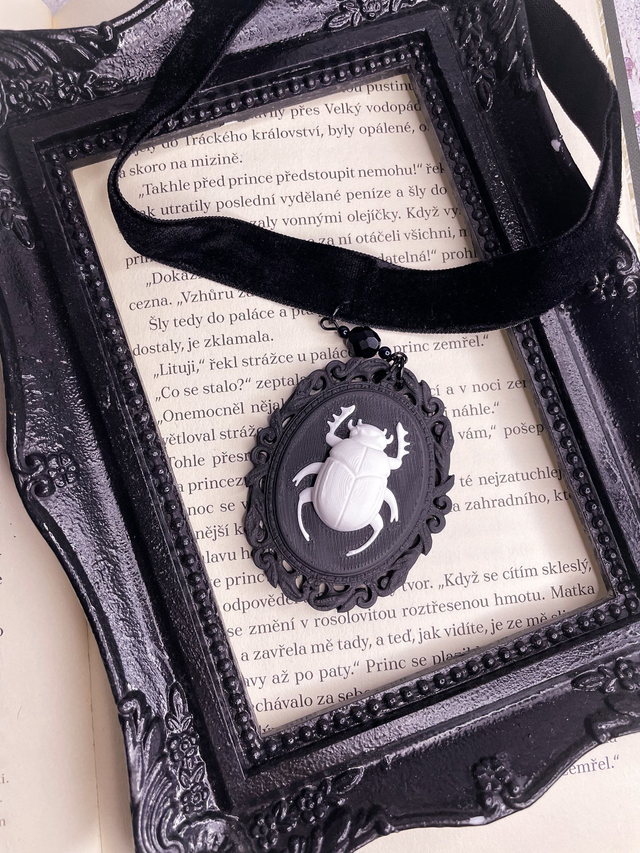 Náhrdelník choker kamej brouk