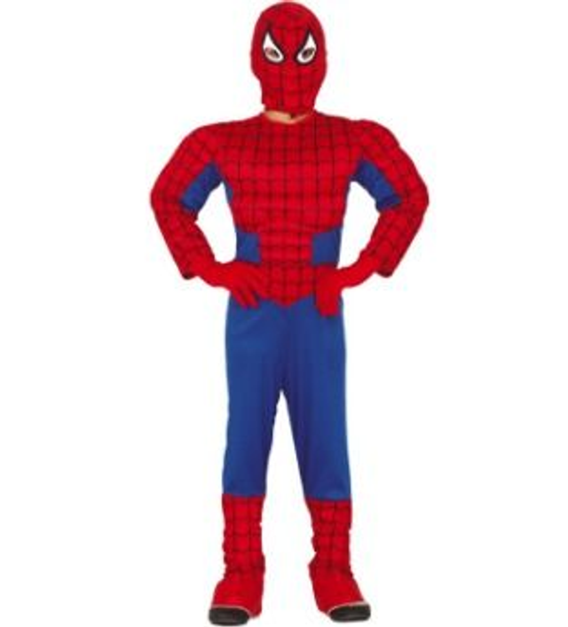 CARNEVALE , COSTUME BAMBINO SPIDER MAN CON MUSCOLI