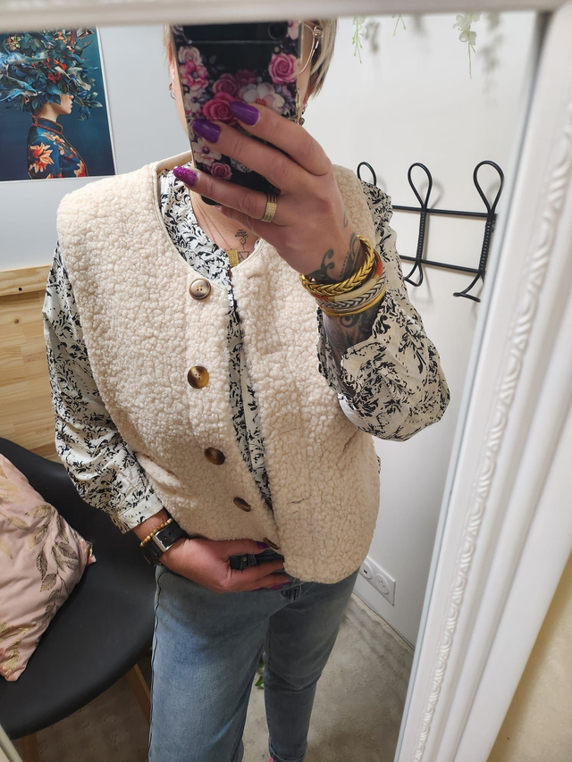 Gilet sans manches effet mouton