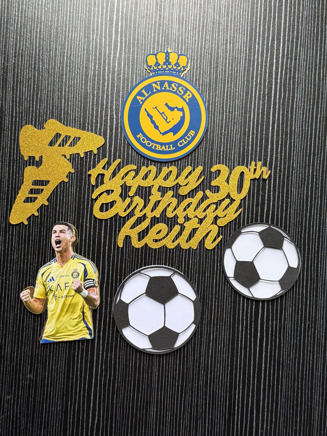 Personalised Al Nassr football Cake topper