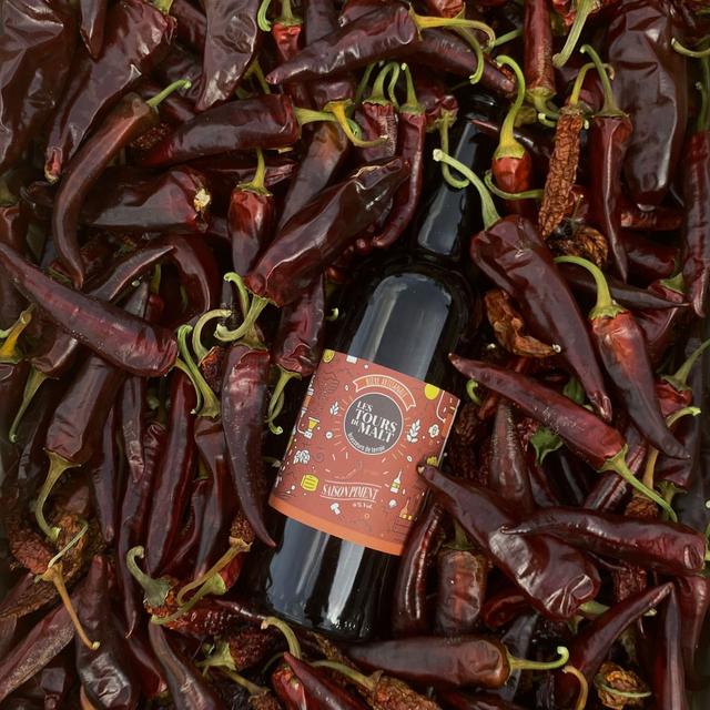 Bière blonde Piment et poivrons Tours du malt  75cl 
