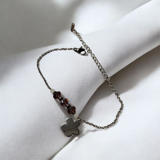 Bracelet acier inoxydable violine et argenté