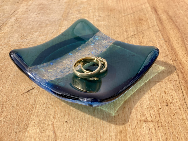 Blue sparkles trinket dish 