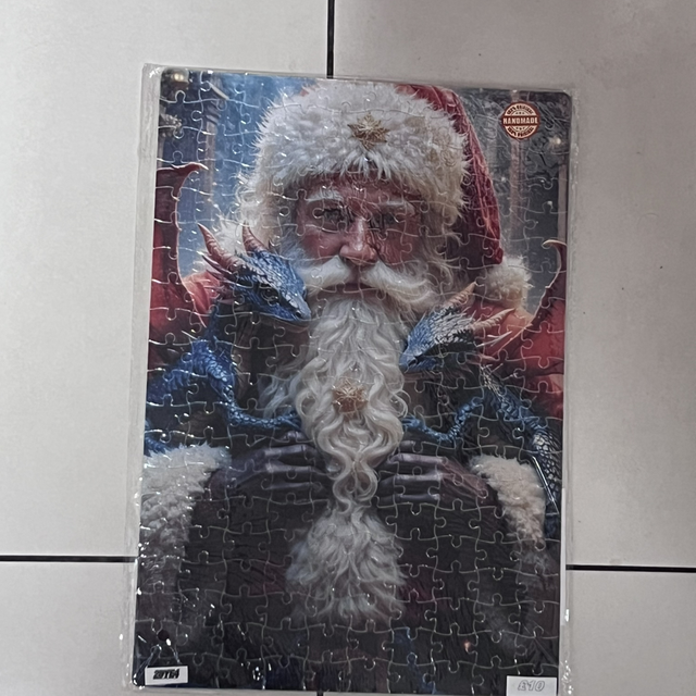 A3 sublimation jigsaw with Santa cuddling 2 dragons limited to 1