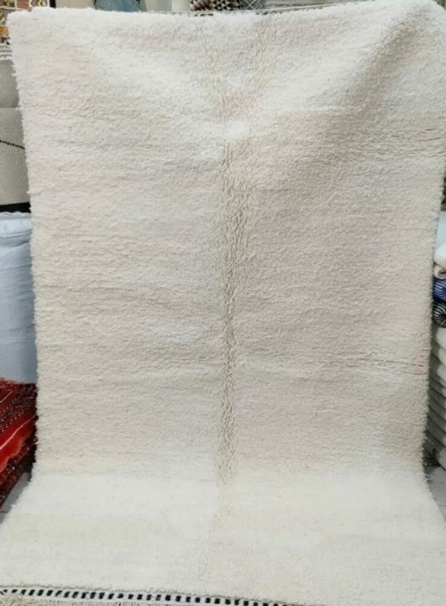 Handgemaakt tapijt wit/lijn