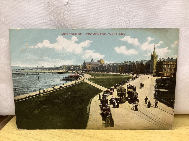 Morecambe, Promenade, West End Lancashire Posted 1906 unbranded antique postcard. Our Ref No. R665 £2.50