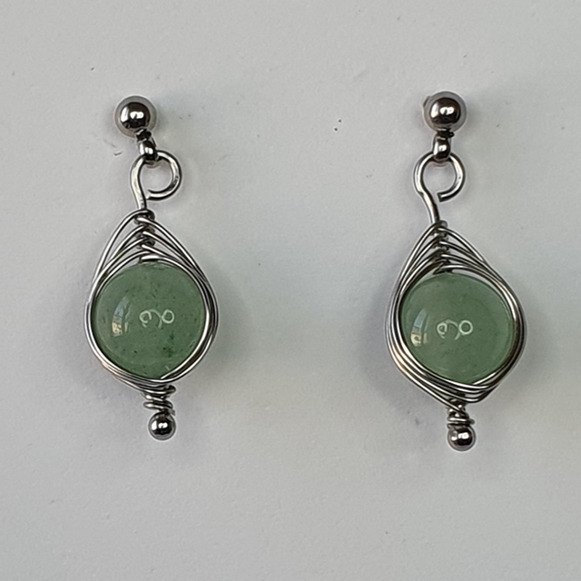 Boucles d&#039;oreilles EYES en acier inoxydable et pierres naturelles