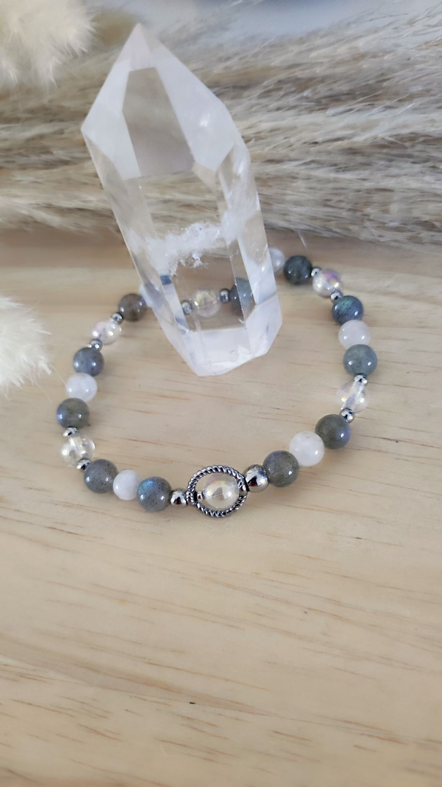 Bracelet "Pierre de Lumière et de Réconfort" Labradorite - Péristérite