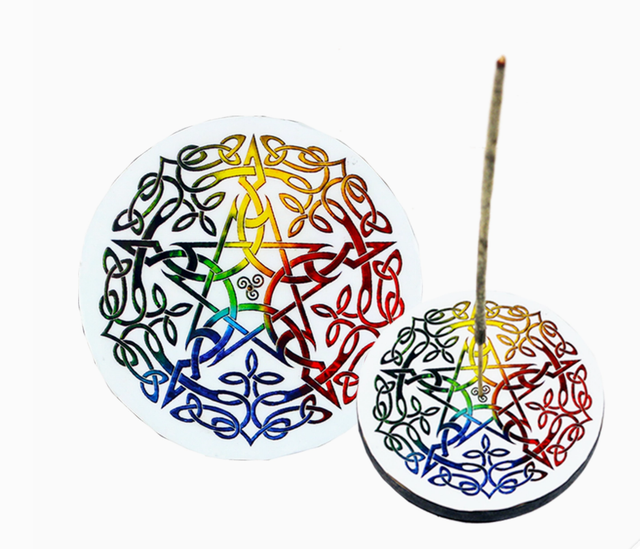 Brule encens bâton en bois " Pentacle "