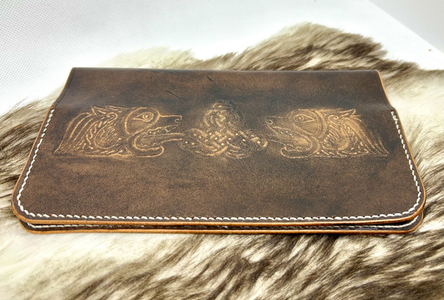 Porte chéquier en cuir 