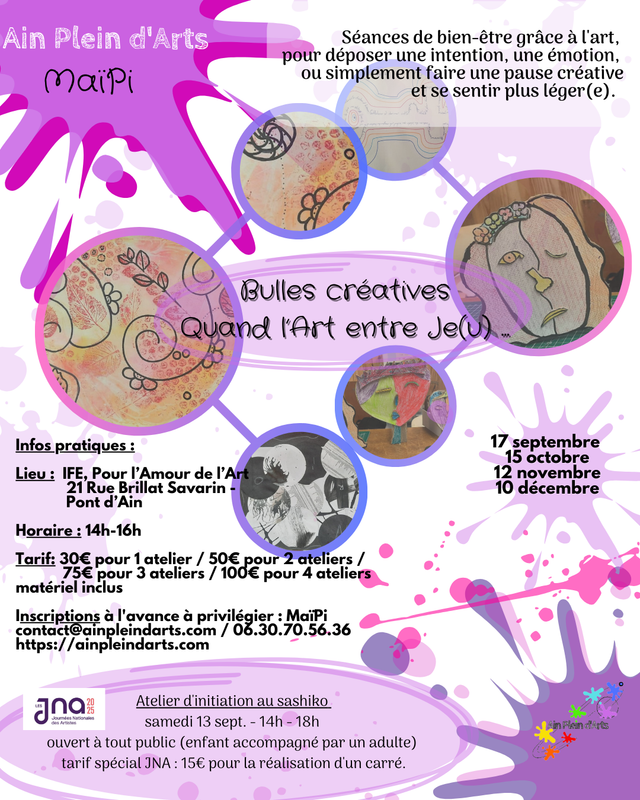 Bulle créative 2 ateliers
