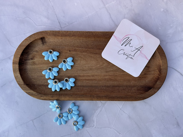 Pampilles demie-marguerite bleu ciel