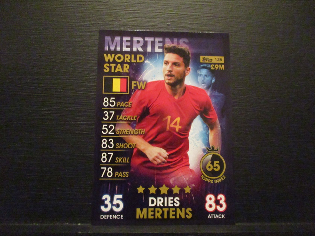 Dries Mertens - World Star Match Attax 101 Original Trading Card