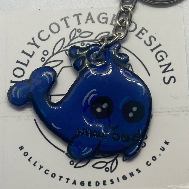 Drawn Whale Keyring (1)