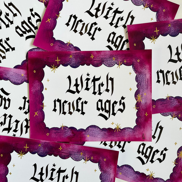 Carte 18x13cm : Witches never ages 