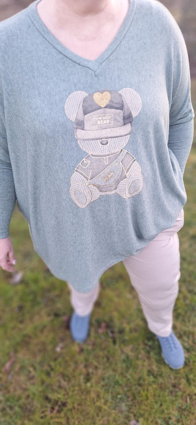 pull nounours kaki