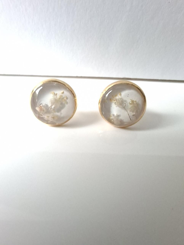 Puces d'oreilles "Pepita" acier inoxydable doré 10mm