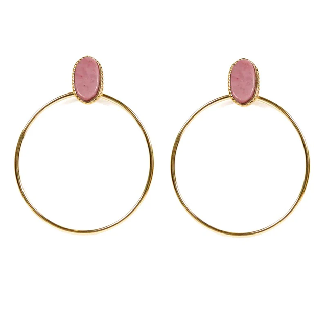 Pointes Rhodonite rose poudré (doré)