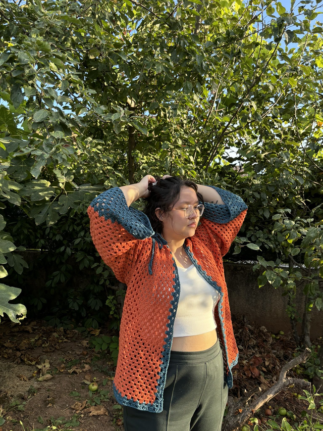 Kimono &quot;Inspiration Citrouille&quot; - Pièce Unique - Taille unique