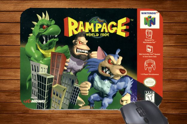 N64 Nintendo 64 Rampage Printed Mouse Mat