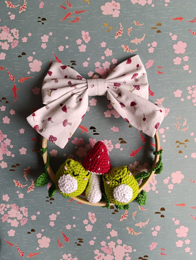 Dekoring "Frosch Pärchen mit Pilz"