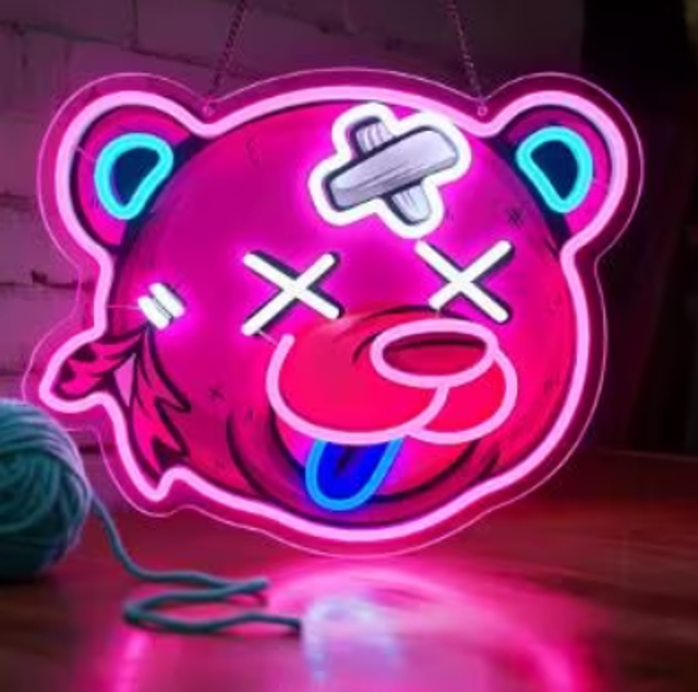 LED lamp neon stijl Roze Beer (38x30cm)