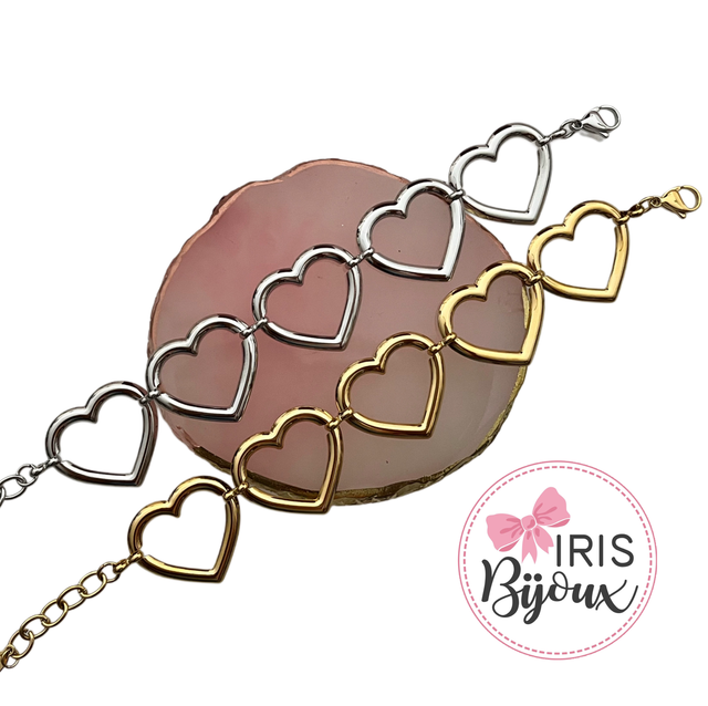 Bracciale cuori maxi vuoti 